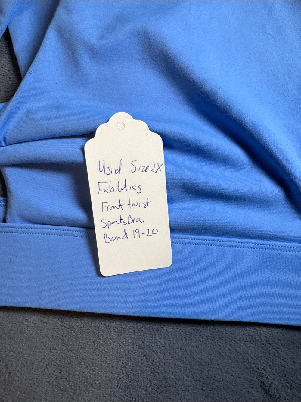 Fabletics Light Blue Cross-Back Sports Bra, Size 2X - Picture 4 of 4